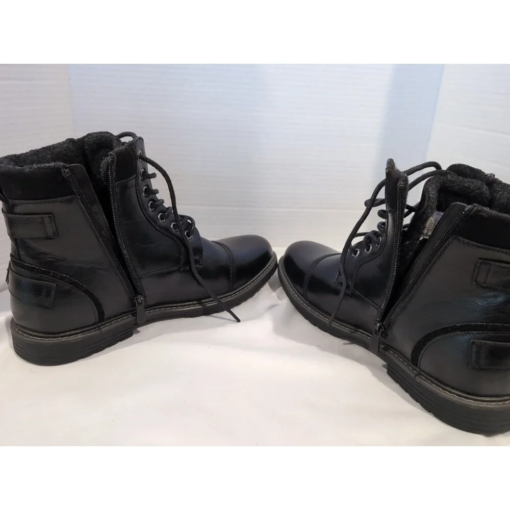 BRUNO MARC MOTORCYCLE BOOTS Size 11 RIDING OXFORD FAUX LEATHER  MEN'S NEW